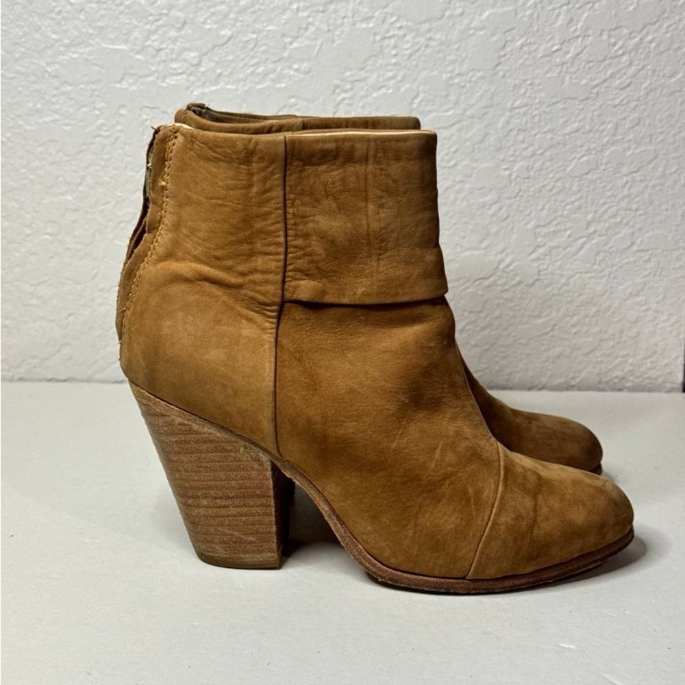 Rag & Bone Womens 'Newbury' Tan Brown Leather Nubuck Ankle Short Boots Size 37.5